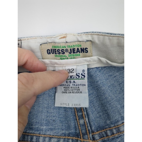 Vintage 90s Guess Jeans Shorts Made in USA Women size 32 High Waisted Mom 1990s - Picture 9 of 11
